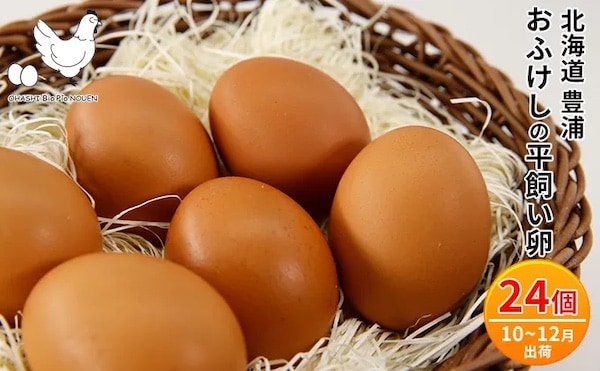 マイナビふるさと納税の北海道豊浦町 おふけしの平飼い卵 24個
